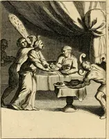 An illustration from Speculum peccatorum aspirantium ad solidam vitae emendationem, siue, Admiranda S. Augustini conversio : historica eiusdem narratione, discursibus moralibus, et emblematis adornata : cum indice concionum per quatuor octauas eiusdem diui et dominicos dies (1637)