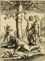 An illustration from Speculum peccatorum aspirantium ad solidam vitae emendationem, siue, Admiranda S. Augustini conversio : historica eiusdem narratione, discursibus moralibus, et emblematis adornata : cum indice concionum per quatuor octauas eiusdem diui et dominicos dies (1637)