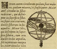 Picture 8 of 54 from Sphæra Ioannis de Sacrobosco, emendata. : Eliæ Vineti Santonis scholia in eandem sphæram, ab ipso auctore restituta. : Adiunximus huic libro compendium in sphæram, per Pierium Valerianum Bellunensem. : Et Petri Nonii Salaciensis demonstrationem eorum, quæ in extremo capite de climatibus Sacroboscius scribit de inæquali climatum latitudine, eodem Vineto interprete (1584), leaf 33