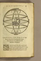 An illustration from Sphæra Ioannis de Sacrobosco, emendata. : Eliæ Vineti Santonis scholia in eandem sphæram, ab ipso auctore restituta. : Adiunximus huic libro compendium in sphæram, per Pierium Valerianum Bellunensem. : Et Petri Nonii Salaciensis demonstrationem eorum, quæ in extremo capite de climatibus Sacroboscius scribit de inæquali climatum latitudine, eodem Vineto interprete (1584)