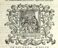 An illustration from Spiegazione di quanto si rappresenta in pittura nel nuovo ornato della Cappella consegrata alla gloriosa Sant' Anna : entro la Chiesa a di Lei onore dalli RR. PP. Cartusiani eretta in Bologna nella Strada di S. Isaia .. (1715)