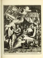 An illustration from Spiegel om wel te sterven : aanwyzende met beeltenissen van het Lyden onses zaligmaakers Jesu Christi : alles wat een zieke moet doen om gelukkig te sterven ... : door den vader David De La Vigne, Recolet (1694)
