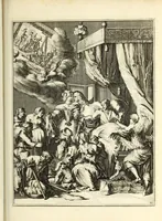 An illustration from Spiegel om wel te sterven : aanwyzende met beeltenissen van het Lyden onses zaligmaakers Jesu Christi : alles wat een zieke moet doen om gelukkig te sterven ... : door den vader David De La Vigne, Recolet (1694)