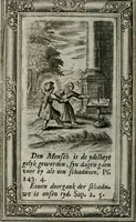 An illustration from Spiegel sonder bedrogh ofte kenisse syns selfs : vor oogen gestelt aen alle deught-minnende persoonen (1733)