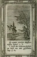 An illustration from Spiegel sonder bedrogh ofte kenisse syns selfs : vor oogen gestelt aen alle deught-minnende persoonen (1733)