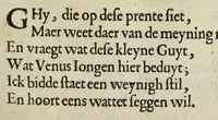 An illustration from Spiegel van den ouden ende nieuvven tijdt : bestaende uyt spreeck-vvoorden ende sinspreucken, ontleent van de voorige ende jegenvvoordige eeuvve, verlustigt door menigte van sinne-beelden, met gedichten en prenten daer op passende : dienstigh tot bericht van alle gedeelten des levens, beginnende van de kintsheyt, ende eyndigende met het eynde alles vleesch (1632)