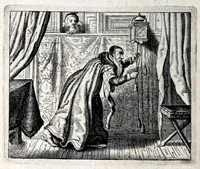 An illustration from Spiegel van den ouden ende nieuvven tijdt : bestaende uyt spreeck-woorden ende sinne-spreucken, ontleent van de voorige ende jegenwoordige eeuwe, verlustiget door menigte van sinne-beelden, met gedichten en prenten daer op passende (1633)