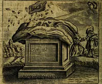 Picture 35 of 87 from Spiegel van den Ouden en Nieuwen Tydt, : bestaande uyt spreekwoorden, ontleent van de voorige en jegenwoordige eeuwe, verlustiget door meenigte van sinnebeelden, met gedichten en prenten daar op passende. : Vermeerdert met groote meenigte van spreekwoorden, door geheel het werk, met byvoeginge van nieuwe platen eu gedichten : alles in de nederlandsche tale ten gerieve van de liefhebbers der zelver, (1690), leaf 123