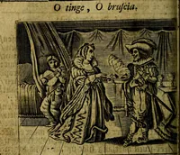 Picture 36 of 87 from Spiegel van den Ouden en Nieuwen Tydt, : bestaande uyt spreekwoorden, ontleent van de voorige en jegenwoordige eeuwe, verlustiget door meenigte van sinnebeelden, met gedichten en prenten daar op passende. : Vermeerdert met groote meenigte van spreekwoorden, door geheel het werk, met byvoeginge van nieuwe platen eu gedichten : alles in de nederlandsche tale ten gerieve van de liefhebbers der zelver, (1690), leaf 127