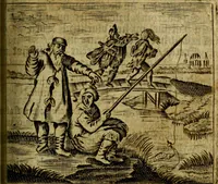 Picture 44 of 87 from Spiegel van den Ouden en Nieuwen Tydt, : bestaande uyt spreekwoorden, ontleent van de voorige en jegenwoordige eeuwe, verlustiget door meenigte van sinnebeelden, met gedichten en prenten daar op passende. : Vermeerdert met groote meenigte van spreekwoorden, door geheel het werk, met byvoeginge van nieuwe platen eu gedichten : alles in de nederlandsche tale ten gerieve van de liefhebbers der zelver, (1690), leaf 178