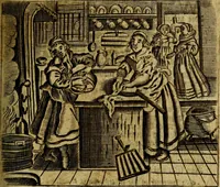 Picture 46 of 87 from Spiegel van den Ouden en Nieuwen Tydt, : bestaande uyt spreekwoorden, ontleent van de voorige en jegenwoordige eeuwe, verlustiget door meenigte van sinnebeelden, met gedichten en prenten daar op passende. : Vermeerdert met groote meenigte van spreekwoorden, door geheel het werk, met byvoeginge van nieuwe platen eu gedichten : alles in de nederlandsche tale ten gerieve van de liefhebbers der zelver, (1690), leaf 190