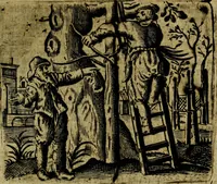 Picture 7 of 87 from Spiegel van den Ouden en Nieuwen Tydt, : bestaande uyt spreekwoorden, ontleent van de voorige en jegenwoordige eeuwe, verlustiget door meenigte van sinnebeelden, met gedichten en prenten daar op passende. : Vermeerdert met groote meenigte van spreekwoorden, door geheel het werk, met byvoeginge van nieuwe platen eu gedichten : alles in de nederlandsche tale ten gerieve van de liefhebbers der zelver, (1690), leaf 20