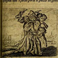 Picture 60 of 87 from Spiegel van den Ouden en Nieuwen Tydt, : bestaande uyt spreekwoorden, ontleent van de voorige en jegenwoordige eeuwe, verlustiget door meenigte van sinnebeelden, met gedichten en prenten daar op passende. : Vermeerdert met groote meenigte van spreekwoorden, door geheel het werk, met byvoeginge van nieuwe platen eu gedichten : alles in de nederlandsche tale ten gerieve van de liefhebbers der zelver, (1690), leaf 244