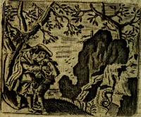 Picture 9 of 87 from Spiegel van den Ouden en Nieuwen Tydt, : bestaande uyt spreekwoorden, ontleent van de voorige en jegenwoordige eeuwe, verlustiget door meenigte van sinnebeelden, met gedichten en prenten daar op passende. : Vermeerdert met groote meenigte van spreekwoorden, door geheel het werk, met byvoeginge van nieuwe platen eu gedichten : alles in de nederlandsche tale ten gerieve van de liefhebbers der zelver, (1690), leaf 25