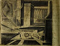 Picture 68 of 87 from Spiegel van den Ouden en Nieuwen Tydt, : bestaande uyt spreekwoorden, ontleent van de voorige en jegenwoordige eeuwe, verlustiget door meenigte van sinnebeelden, met gedichten en prenten daar op passende. : Vermeerdert met groote meenigte van spreekwoorden, door geheel het werk, met byvoeginge van nieuwe platen eu gedichten : alles in de nederlandsche tale ten gerieve van de liefhebbers der zelver, (1690), leaf 265