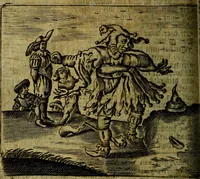 Picture 70 of 87 from Spiegel van den Ouden en Nieuwen Tydt, : bestaande uyt spreekwoorden, ontleent van de voorige en jegenwoordige eeuwe, verlustiget door meenigte van sinnebeelden, met gedichten en prenten daar op passende. : Vermeerdert met groote meenigte van spreekwoorden, door geheel het werk, met byvoeginge van nieuwe platen eu gedichten : alles in de nederlandsche tale ten gerieve van de liefhebbers der zelver, (1690), leaf 269