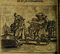 Picture 72 of 87 from Spiegel van den Ouden en Nieuwen Tydt, : bestaande uyt spreekwoorden, ontleent van de voorige en jegenwoordige eeuwe, verlustiget door meenigte van sinnebeelden, met gedichten en prenten daar op passende. : Vermeerdert met groote meenigte van spreekwoorden, door geheel het werk, met byvoeginge van nieuwe platen eu gedichten : alles in de nederlandsche tale ten gerieve van de liefhebbers der zelver, (1690), leaf 275