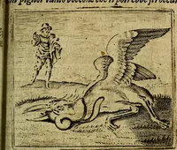 Picture 84 of 87 from Spiegel van den Ouden en Nieuwen Tydt, : bestaande uyt spreekwoorden, ontleent van de voorige en jegenwoordige eeuwe, verlustiget door meenigte van sinnebeelden, met gedichten en prenten daar op passende. : Vermeerdert met groote meenigte van spreekwoorden, door geheel het werk, met byvoeginge van nieuwe platen eu gedichten : alles in de nederlandsche tale ten gerieve van de liefhebbers der zelver, (1690), leaf 322