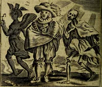 Picture 85 of 87 from Spiegel van den Ouden en Nieuwen Tydt, : bestaande uyt spreekwoorden, ontleent van de voorige en jegenwoordige eeuwe, verlustiget door meenigte van sinnebeelden, met gedichten en prenten daar op passende. : Vermeerdert met groote meenigte van spreekwoorden, door geheel het werk, met byvoeginge van nieuwe platen eu gedichten : alles in de nederlandsche tale ten gerieve van de liefhebbers der zelver, (1690), leaf 325