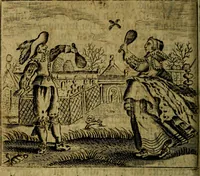 Picture 15 of 87 from Spiegel van den Ouden en Nieuwen Tydt, : bestaande uyt spreekwoorden, ontleent van de voorige en jegenwoordige eeuwe, verlustiget door meenigte van sinnebeelden, met gedichten en prenten daar op passende. : Vermeerdert met groote meenigte van spreekwoorden, door geheel het werk, met byvoeginge van nieuwe platen eu gedichten : alles in de nederlandsche tale ten gerieve van de liefhebbers der zelver, (1690), leaf 67