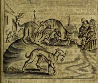 Picture 21 of 87 from Spiegel van den Ouden en Nieuwen Tydt, : bestaande uyt spreekwoorden, ontleent van de voorige en jegenwoordige eeuwe, verlustiget door meenigte van sinnebeelden, met gedichten en prenten daar op passende. : Vermeerdert met groote meenigte van spreekwoorden, door geheel het werk, met byvoeginge van nieuwe platen eu gedichten : alles in de nederlandsche tale ten gerieve van de liefhebbers der zelver, (1690), leaf 82