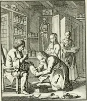 Picture 56 of 100 from Spiegel van 't menschelyk bedryf : vertonende hondert-verscheyde ambagten zeer konstig afgebeeld en met zeer zinryke spreuken en stigtelyke versen verrykt (1694), leaf 120