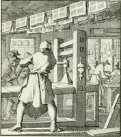 Picture 61 of 100 from Spiegel van 't menschelyk bedryf : vertonende hondert-verscheyde ambagten zeer konstig afgebeeld en met zeer zinryke spreuken en stigtelyke versen verrykt (1694), leaf 130