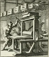 Picture 62 of 100 from Spiegel van 't menschelyk bedryf : vertonende hondert-verscheyde ambagten zeer konstig afgebeeld en met zeer zinryke spreuken en stigtelyke versen verrykt (1694), leaf 132