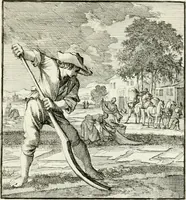 An illustration from Spiegel van 't menschelyk bedryf : vertonende hondert-verscheyde ambagten zeer konstig afgebeeld en met zeer zinryke spreuken en stigtelyke versen verrykt (1694)