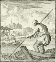 An illustration from Spiegel van 't menschelyk bedryf : vertonende hondert-verscheyde ambagten zeer konstig afgebeeld en met zeer zinryke spreuken en stigtelyke versen verrykt (1694)