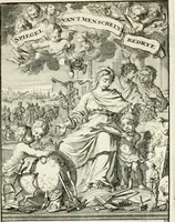 An illustration from Spiegel van 't menschelyk bedryf : vertonende hondert-verscheyde ambagten zeer konstig afgebeeld en met zeer zinryke spreuken en stigtelyke versen verrykt (1694)