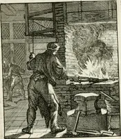 An illustration from Spiegel van 't menschelyk bedryf : vertonende hondert-verscheyde ambagten zeer konstig afgebeeld en met zeer zinryke spreuken en stigtelyke versen verrykt (1694)