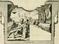 An illustration from H.L. Spieghels Hertspeighel en andere zedeschriften : met verscheidene nooit gedrukte stukken verrijkt, en door aenteekeningen opgeheldert (1723)