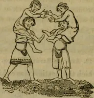 An illustration from The sports and pastimes of the people of England : including the rural and domestic recreations, May games, mummeries, shows, processions, pageants, and pompous spectacles, from the earliest period to the present time (1830)