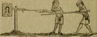 An illustration from The sports and pastimes of the people of England : including the rural and domestic recreations, May games, mummeries, shows, processions, pageants, and pompous spectacles, from the earliest period to the present time (1830)