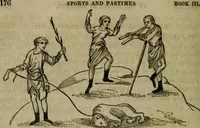 An illustration from The sports and pastimes of the people of England : including the rural and domestic recreations, May games, mummeries, shows, processions, pageants, and pompous spectacles, from the earliest period to the present time (1830)