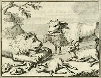 Picture 26 of 132 from Staat- en zedekundige zinneprenten, of, Leerzame fabelen (1731), leaf 102