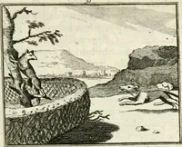 An illustration from Staat- en zedekundige zinneprenten, of, Leerzame fabelen (1731)