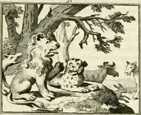 Picture 43 of 132 from Staat- en zedekundige zinneprenten, of, Leerzame fabelen (1731), leaf 148