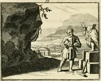 Picture 99 of 132 from Staat- en zedekundige zinneprenten, of, Leerzame fabelen (1731), leaf 287