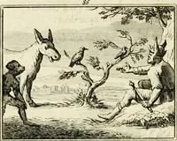 Picture 114 of 132 from Staat- en zedekundige zinneprenten, of, Leerzame fabelen (1731), leaf 319