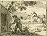 An illustration from Staat- en zedekundige zinneprenten, of, Leerzame fabelen (1731)