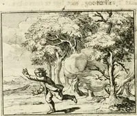 Picture 8 of 132 from Staat- en zedekundige zinneprenten, of, Leerzame fabelen (1731), leaf 63