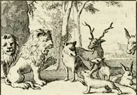 An illustration from Staat- en zedekundige zinneprenten, of, Leerzame fabelen (1731)