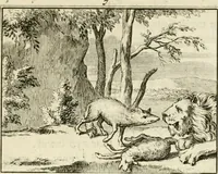 An illustration from Staat- en zedekundige zinneprenten, of, Leerzame fabelen (1731)