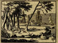 An illustration from Staat- en zedekundige zinneprenten, of, Leerzame fabelen : die van den Heere La Court speelswyze (1731)