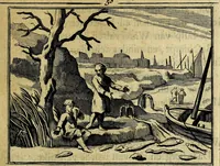 An illustration from Staat- en zedekundige zinneprenten, of, Leerzame fabelen : die van den Heere La Court speelswyze (1731)