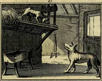 An illustration from Staat- en zedekundige zinneprenten, of, Leerzame fabelen : die van den Heere La Court speelswyze (1731)
