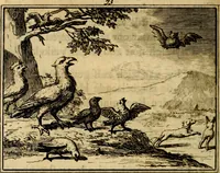 An illustration from Staat- en zedekundige zinneprenten, of, Leerzame fabelen : die van den Heere La Court speelswyze (1731)