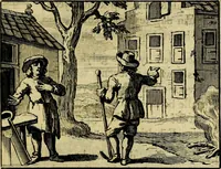 An illustration from Staat- en zedekundige zinneprenten, of, Leerzame fabelen : die van den Heere La Court speelswyze (1731)